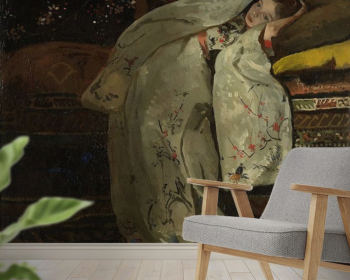 Meisje in witte kimono, Breitner op canvas, behang, poster en meer